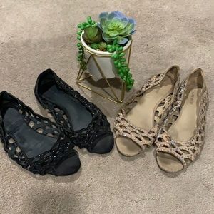 Nine West flats. 2 pairs. Size 8.